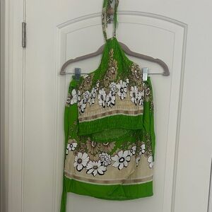 Tropical Vacation 2 Piece Set • halter top & wrap skirt